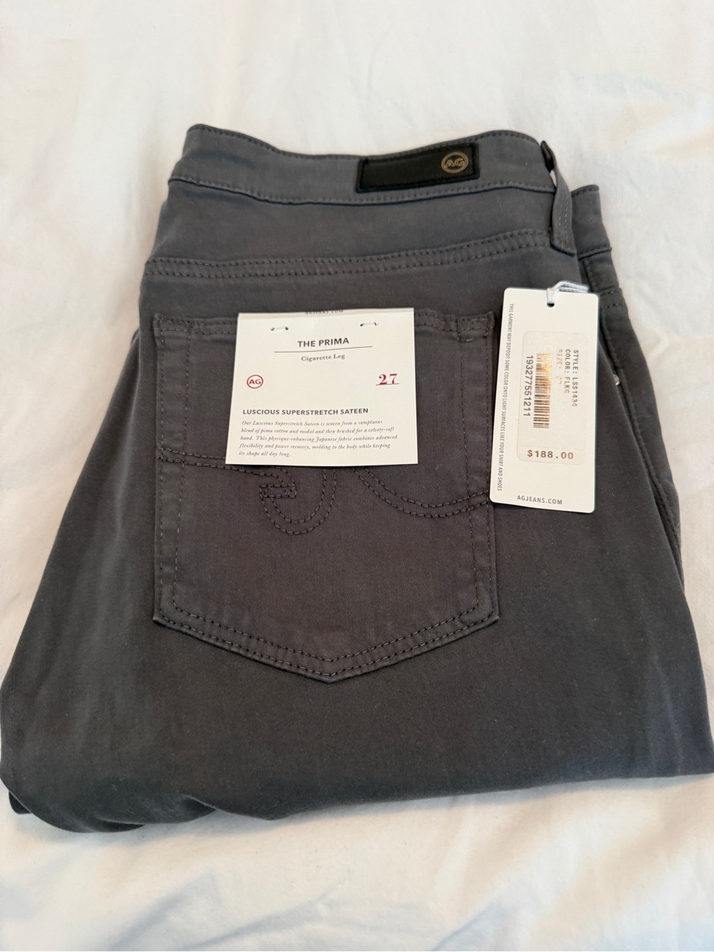 Ag Adriano Goldschmied Slim Cigarette-Leg Jeans in Charcoal